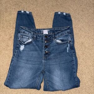 Adidas Blue High Rise Jeans Classic Denim